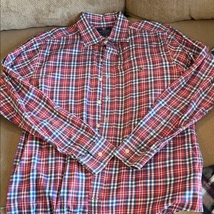 Vineyard Vines Red and Blue Plaid Button Down Shirt